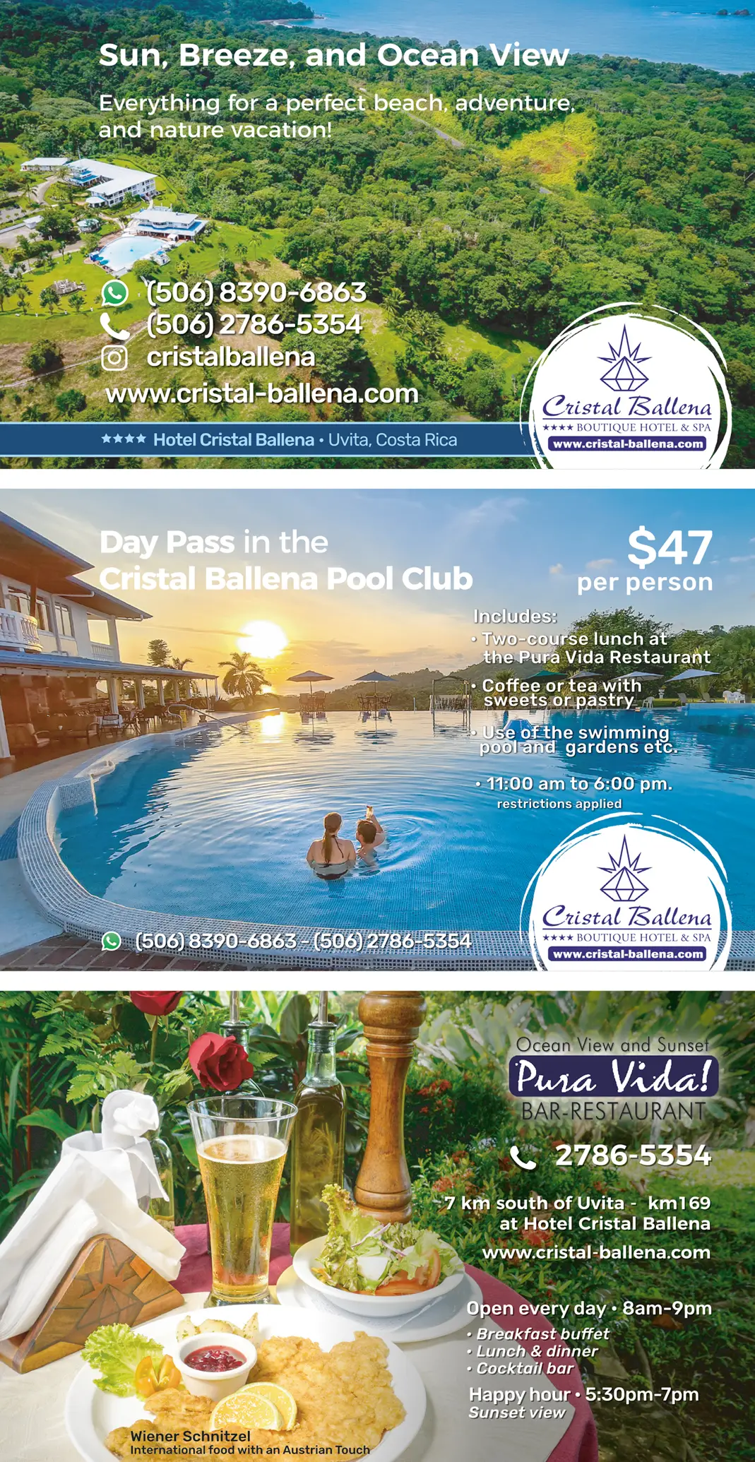 PURA VIDA BAR - RESTAURANT at CRISTAL BALLENA HOTEL