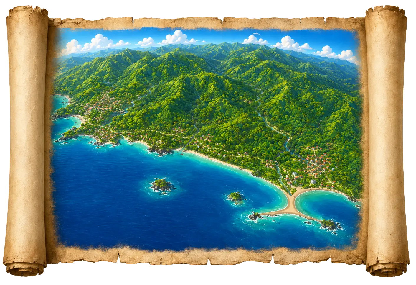 Illustrated map of Costa Ballena — Dominical, Uvita and Ojochal, Costa Rica