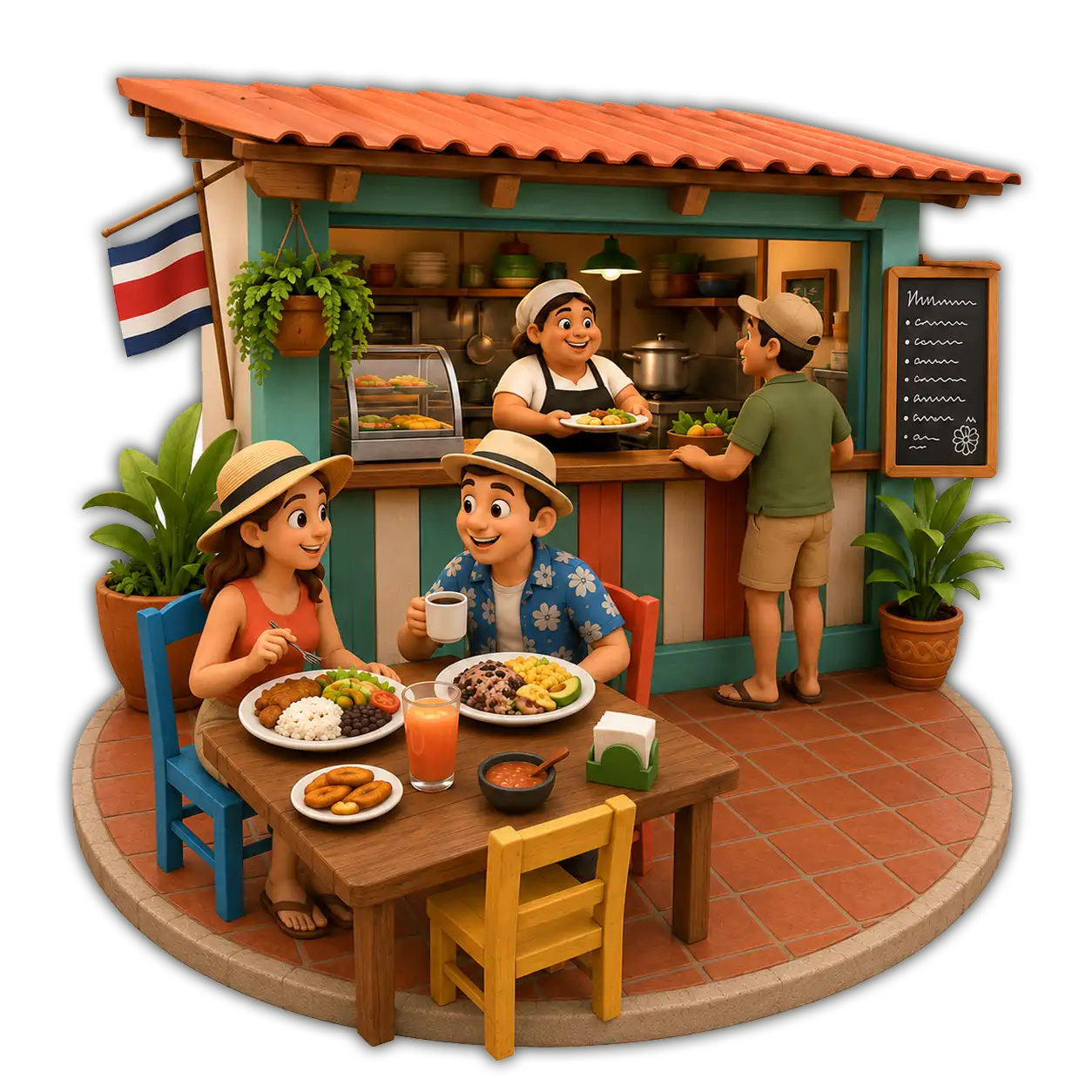 Mesa de restaurante costarricense