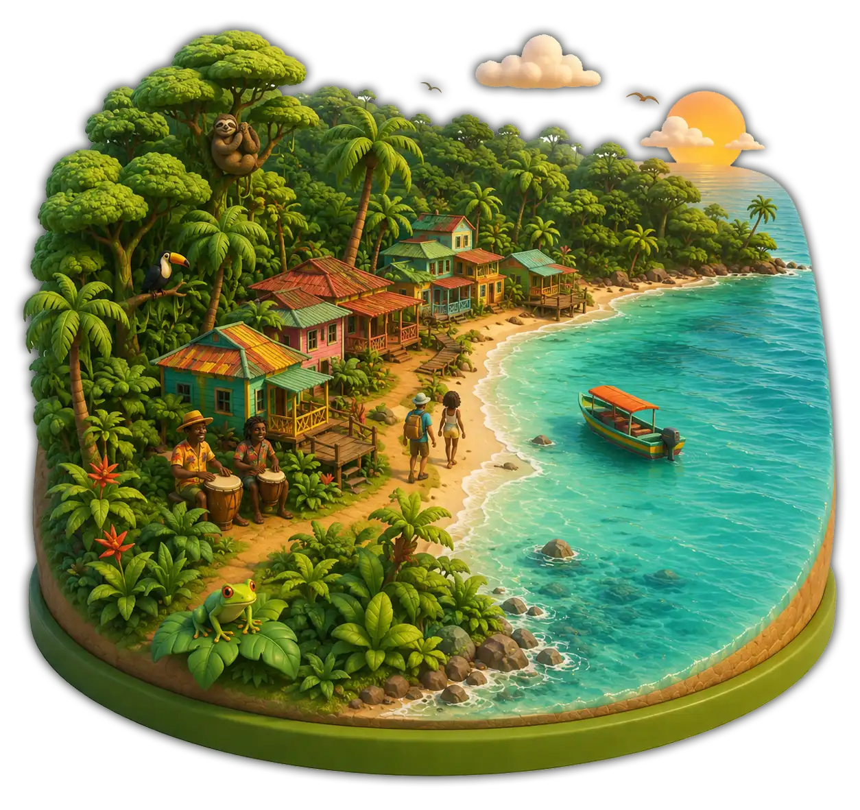 Ilustración de la costa Caribe