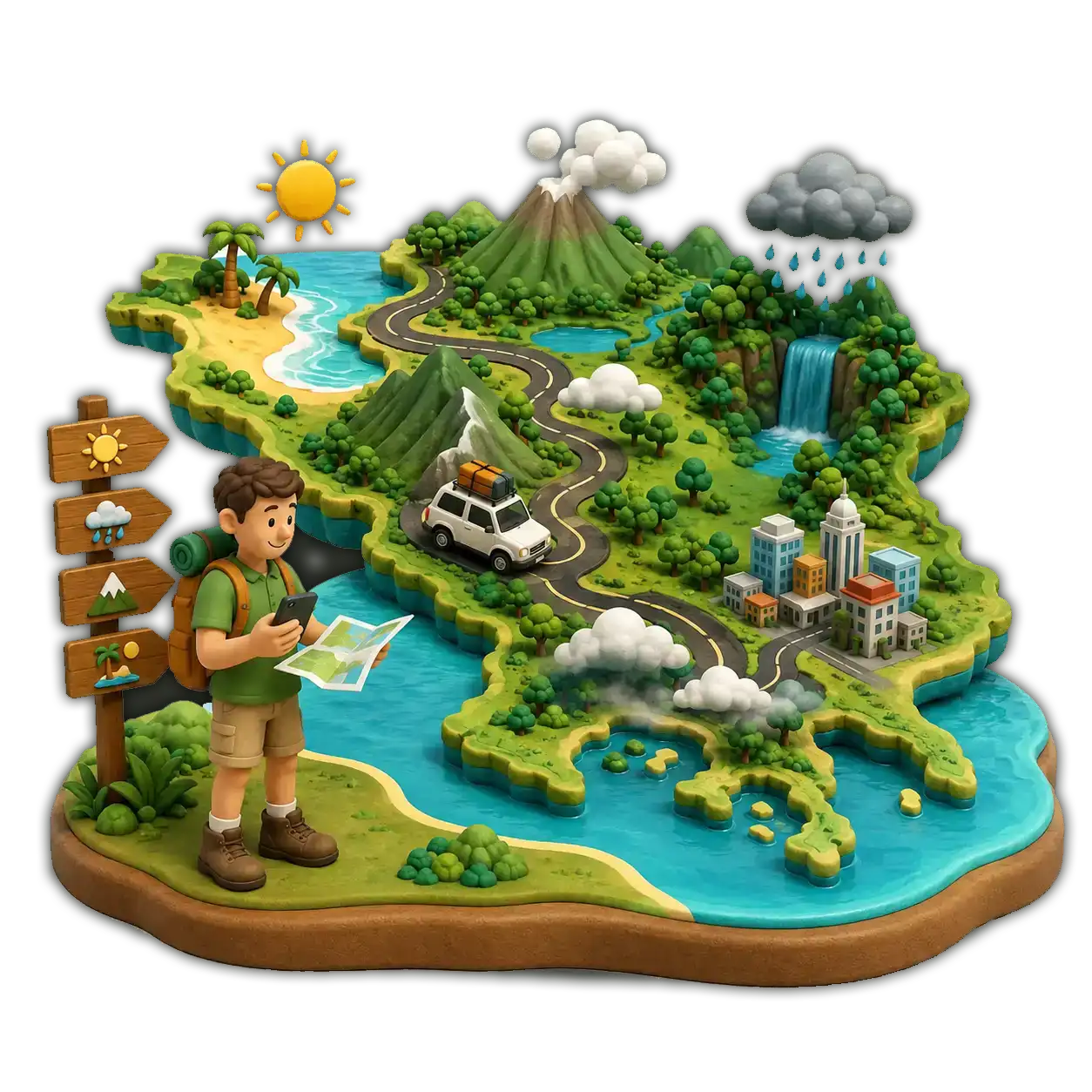 Viajero leyendo un mapa de Costa Rica