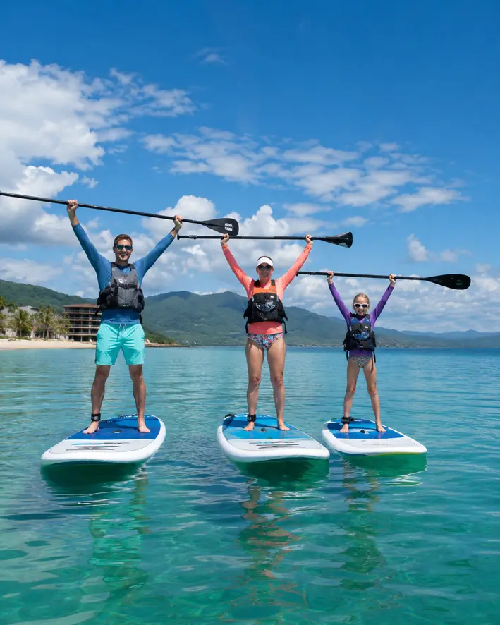 Paddleboard en la bahía calma de Herradura