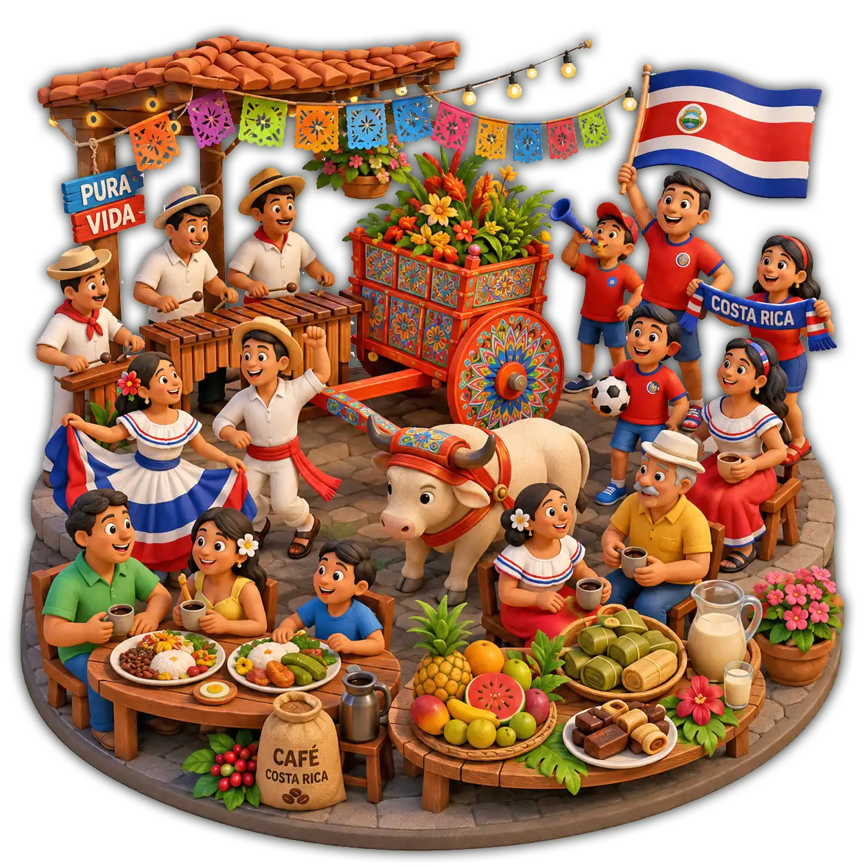 Marimba, mascaradas y pura vida.
