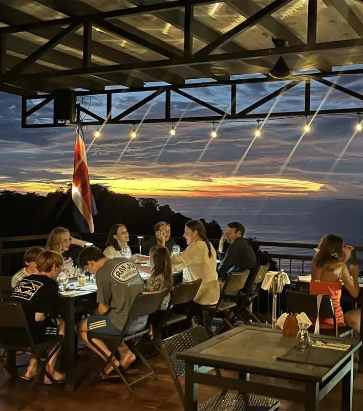 Sunset dinner with ocean views in Manuel Antonio