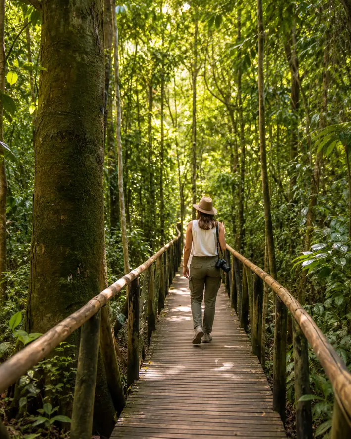Walking a rainforest trail in Manuel Antonio National Park