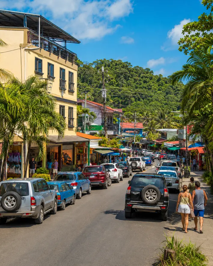 Street life in downtown Quepos