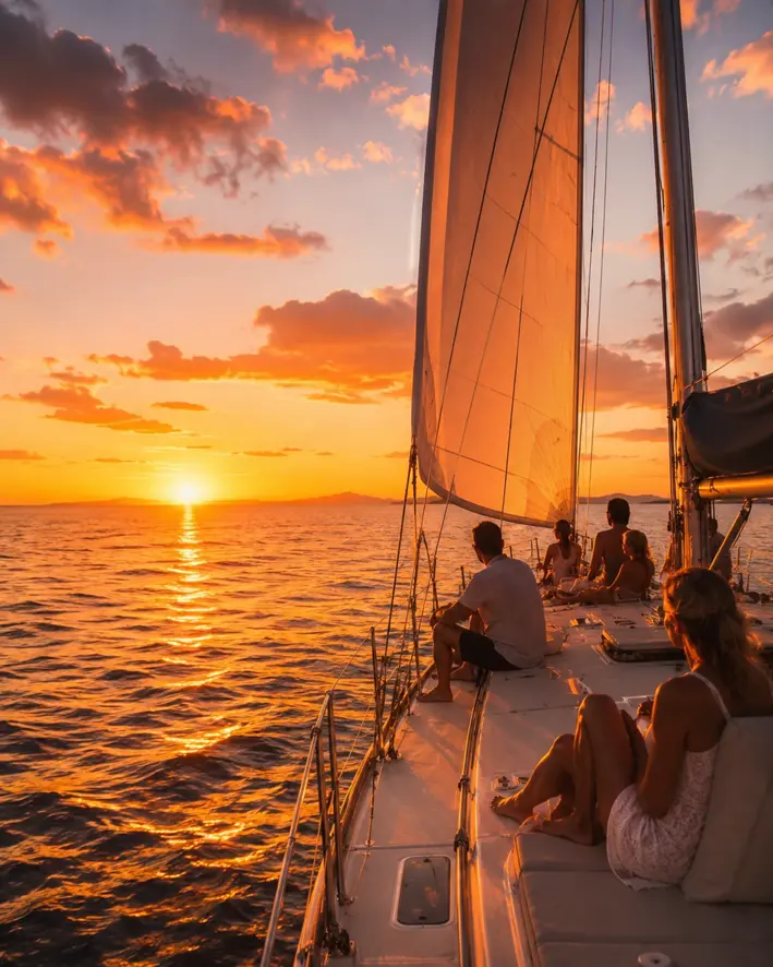 Crucero en velero al atardecer desde Playas del Coco
